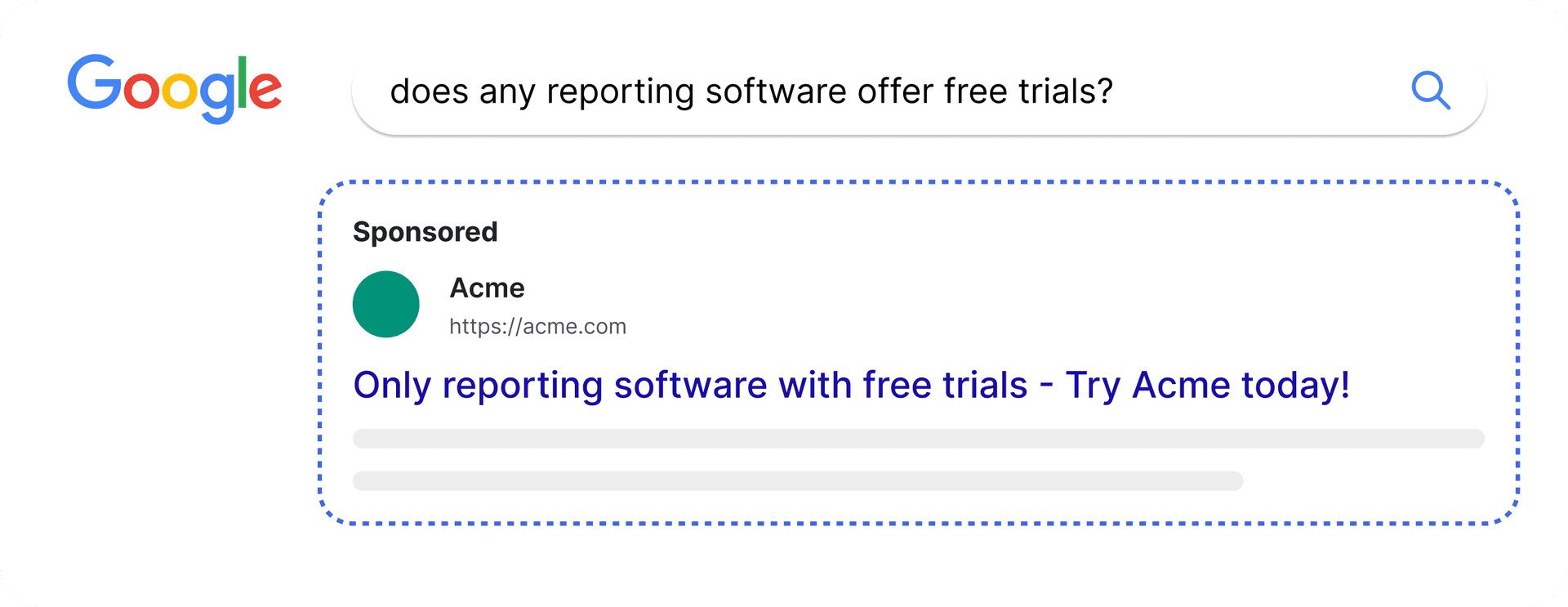 Search ad example